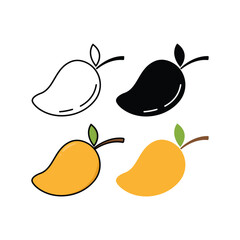 set of mango fruit vector design template