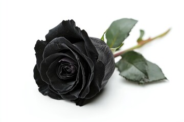 Black rose isolated on white background , ai