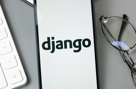 New York, USA - 30 August 2024: Django Logo on Phone Screen, Company Icon on Display