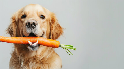 dog eating a carrot
