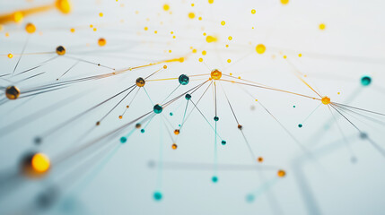 Abstract white background with Colorful geometric and circle lines. Digital future technology . Abstract business connection of lines from nodes innovation of communication in the network.
