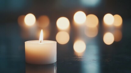 All Saints' Day Reflection, a serene setting honoring the memory of loved ones, featuring a minimalist backdrop that emphasizes tranquility and contemplation.