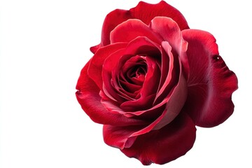 Red Rose Flower. Red Rose against on isolate white background. clipping path, ai