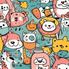 seamless pattern with kids