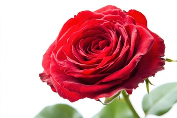 Obraz premium Red Rose Flower. Red Rose against on isolate white background. clipping path, ai
