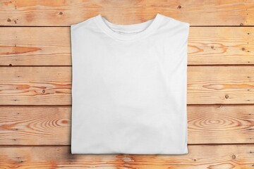 Folder men's white t-shirt mockup.