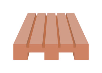 Wooden pallet in perspective view. Simple flat illustration
