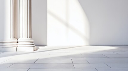 Obraz premium Berlin's Brandenburg Gate, an iconic symbol of unity, stands majestically against a minimalist backdrop, showcasing clean lines and an open, inviting atmosphere.