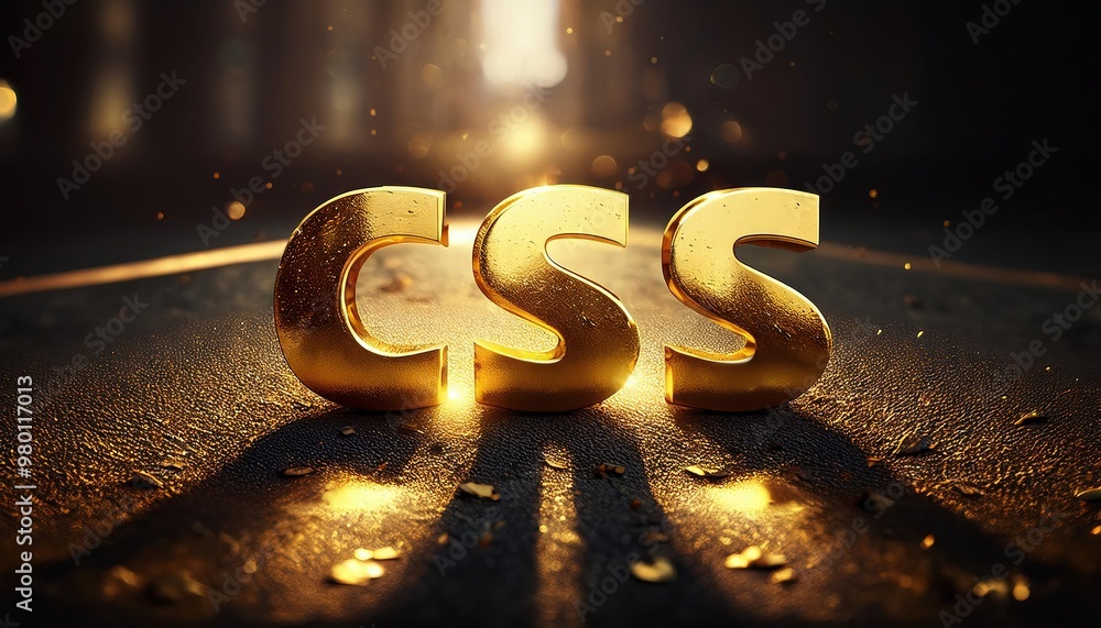 Poster dynamic 3d golden css logo design