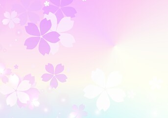 Serene Display of Delicate Blossoms in a Dreamy Pastel Gradient Background