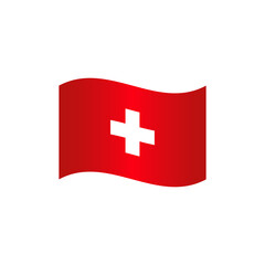 National flag of Switzerland. Switzerland country waving flag vector illustration isolated on white color 
