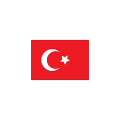 National flag of turkey country. Turkish flag vector illustration isolated on white color