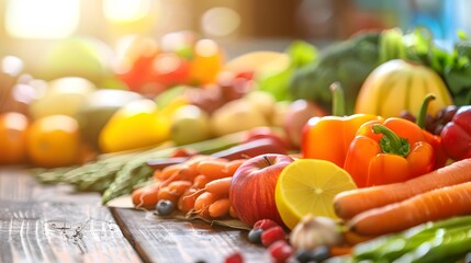 Vibrant Gut Health: Colorful Fruit and Veggie Array