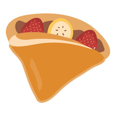  Crepes Stuffed with Strawberries and Bananas