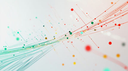 Abstract white background with Colorful geometric and circle lines. Digital future technology . Abstract business connection of lines from nodes innovation of communication in the network.

