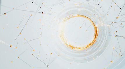 Abstract white background with Colorful circle lines. Digital future technology . Abstract business connection of lines from nodes innovation of communication in the network.