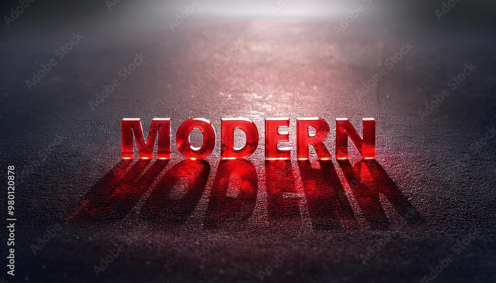Aufkleber modern text in red with shadow effect