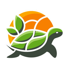 Green nature turtle vector art