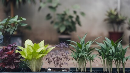 Obraz premium Home Gardening: Varied Sprouts in Pot