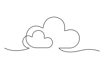Continuous one line cloud icon Vector illustration

