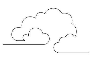 Continuous one line cloud icon Vector illustration
