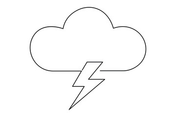 Continuous one line cloud icon Vector illustration
