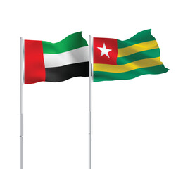 UAE,Togo flags together on pole