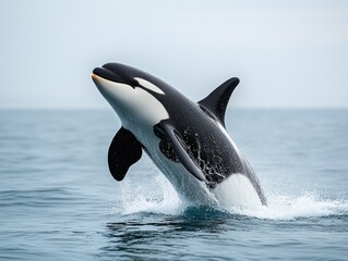 Obraz premium Orca Breaching in the Ocean