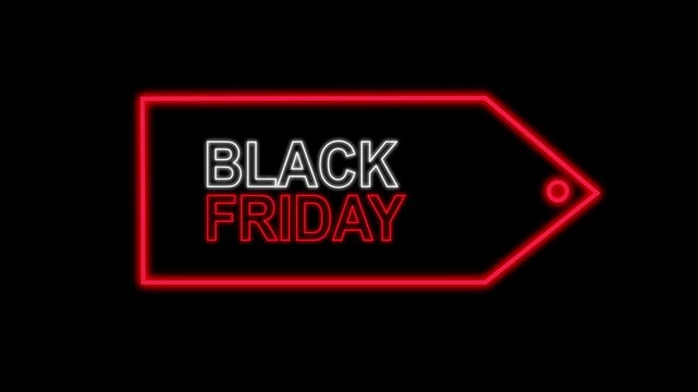 black friday neon text animation, black friday, promotion, discounts