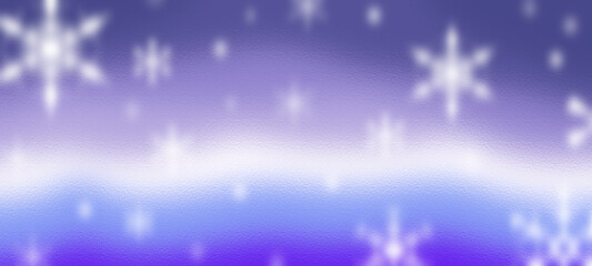 Frosted glass christmas background fading purple and light blue with snowflakes