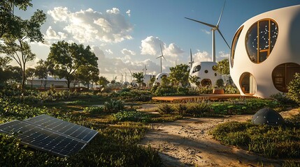Sustainable Future: Eco-Friendly Village Powered by Renewable Energy and Organic Farming