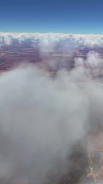 High altitude aerial view over the Wolfe Creek Meteorite Crater area in Australia