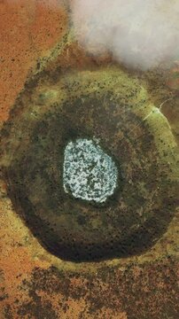 Top aerial view of Wolfe Creek Meteorite Crater in Australia