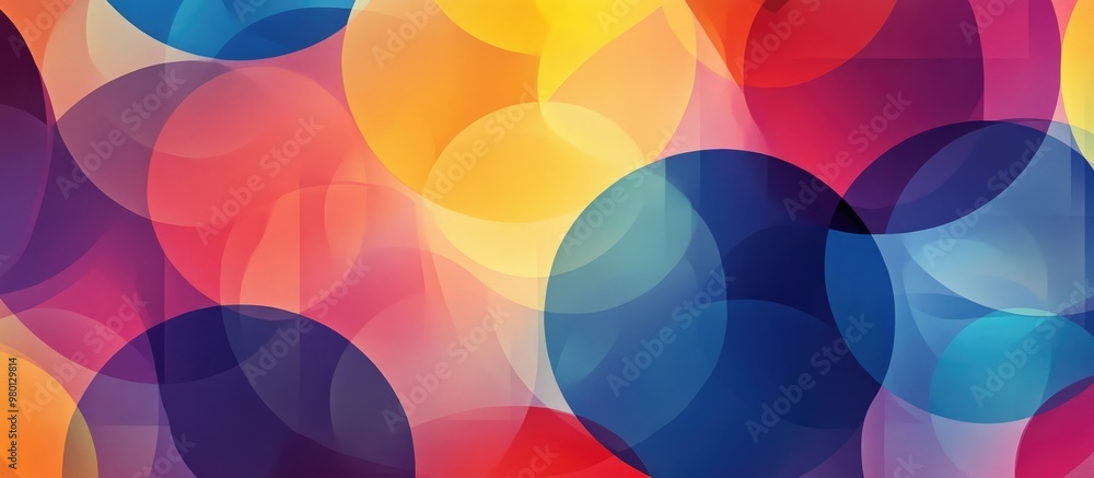 Poster elegant abstract background featuring a geometric pattern with vibrant multicolored circles