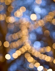 Blurry lights with depth of field creating a dreamy abstract background