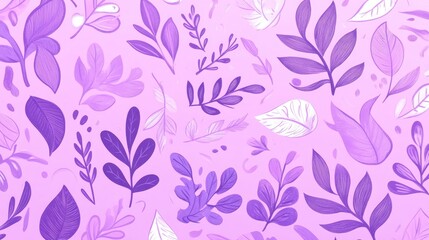 Light purple vector nature pattern featuring leaves A colorful doodle style illustration ideal for children s books