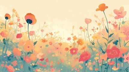 Illustration of charming floral sticky notes in a digital art style