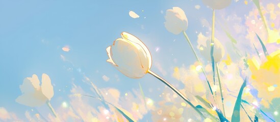 Daytime painting of a flower bud