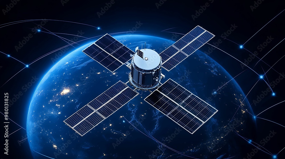 Aufkleber global connectivity with iot sensors: satellite network telecommunication technology for iot innovat
