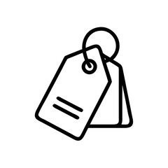 Fototapeta premium A tag or price label icon, depicted in black on a transparent background, with a simple, straightforward design and a hole at the top