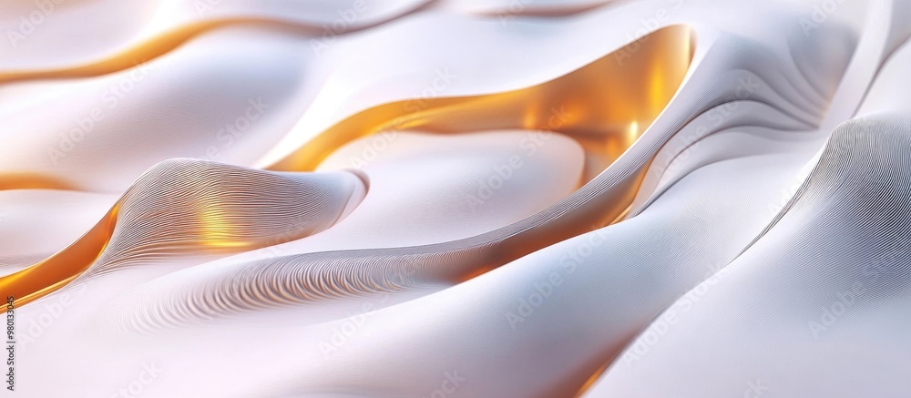 Aufkleber abstract metallic texture with 3d wave shapes rendered background