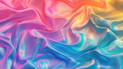 Fototapeta premium Colorful Iridescent Wrinkled Fabric Texture Hand Drawn Marker And Pencil Art Style Digital Art 3D Illustration