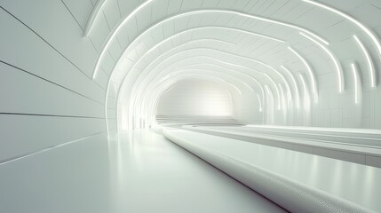 Futuristic Minimalist Football Stadium: Sleek Lines, Open Spaces & Neutral Color Palette