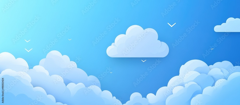 Aufkleber aerial view of cloud computing with fluffy clouds in blue sky