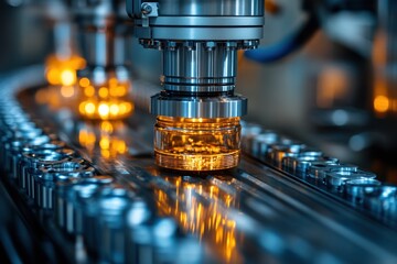 Close up of Automated Industrial Machinery