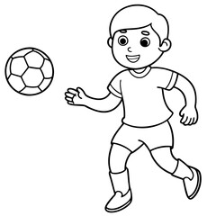 Obraz premium boy playing football, generative AI