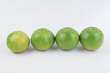 Fresh orange fruit with sliced on white background. Fresh summer fruit high vitamin C. Refresh drink.