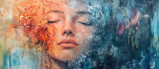 Captivating Abstract Portrait Reflecting Inner Peace and Emotional Depth