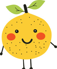 Vector illustration of a cute yellow fruit character