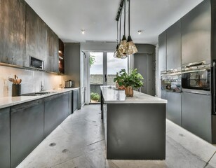 Elegant minimalist kitchen with sleek cabinetry and uncluttered countertops